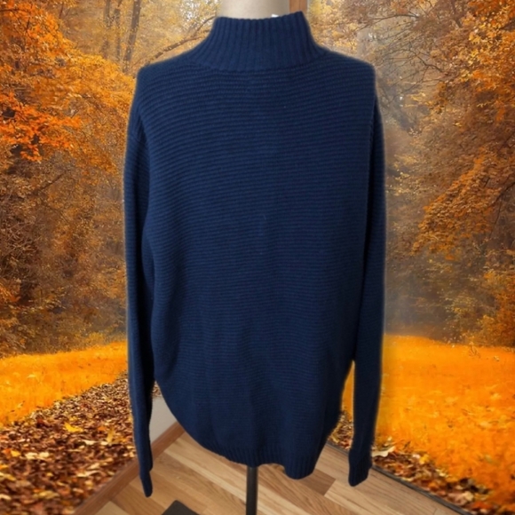 Calibrate Dark Blue Mock Neck Zip Up Cardigan size Large - Picture 3 of 8